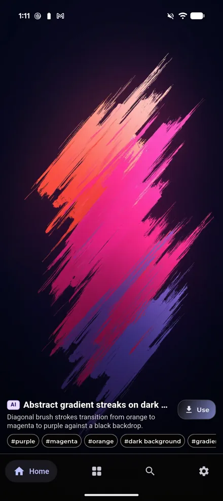 Abstract gradient brush strokes displayed in Paxpi