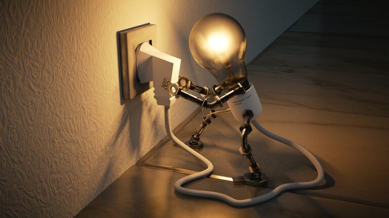 a lightbulb with arms and legs holding a power plug